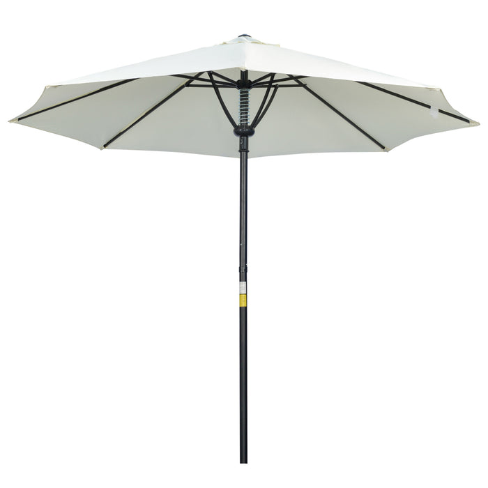 Outdoor Market Table Parasol - Cream Sun Shade Canopy with 8 Ribs - Ideal for Garden Patio Relaxation