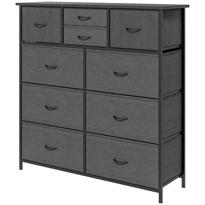 10-Drawer Bedroom Chest - Foldable Fabric Storage & Sturdy Steel Frame Design - Space-Saving Dresser for Clothes and Linens