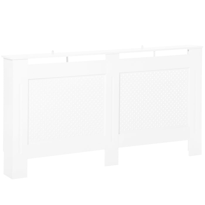 Modern White Painted Wooden Radiator Cover - Large Heating Cabinet with Grill Style Design - Enhances Home Decor & Conceals Radiators