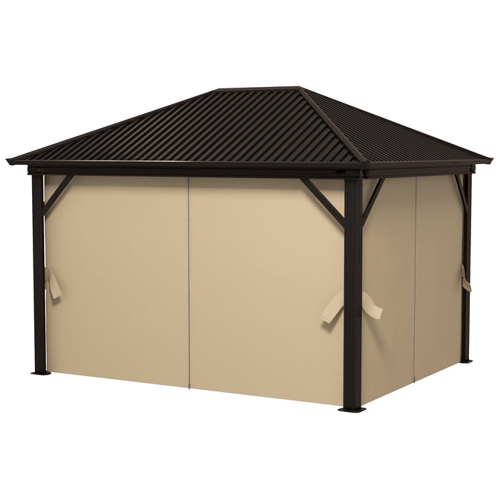 Aluminium Frame 3.6x3m Hardtop Gazebo - Durable Outdoor Shelter with Accessories - Ideal for Garden Parties and Backyard Relaxation