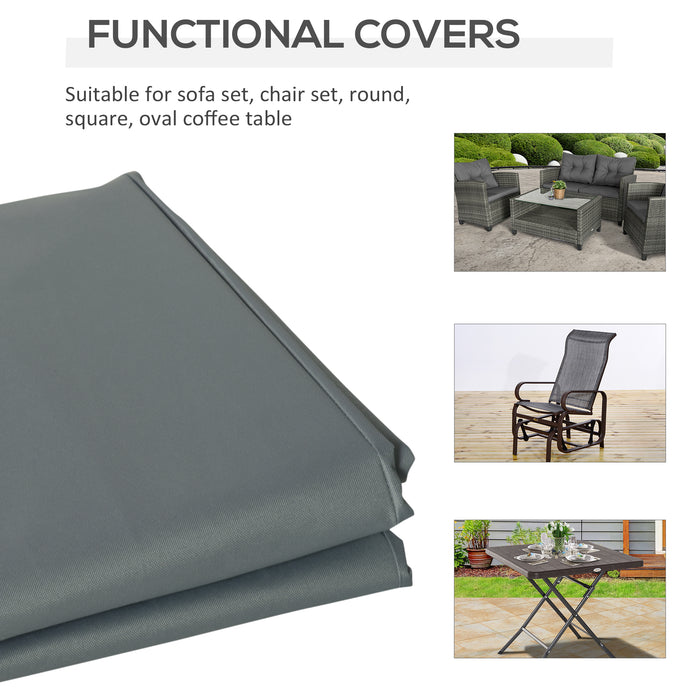 Rectangular Patio Furniture Cover 190 x 72 x 76cm - 3 Seater Sofa & Bistro Set, 600D Oxford Fabric, Water & UV Resistant - All-Weather Protection for Outdoor Seating