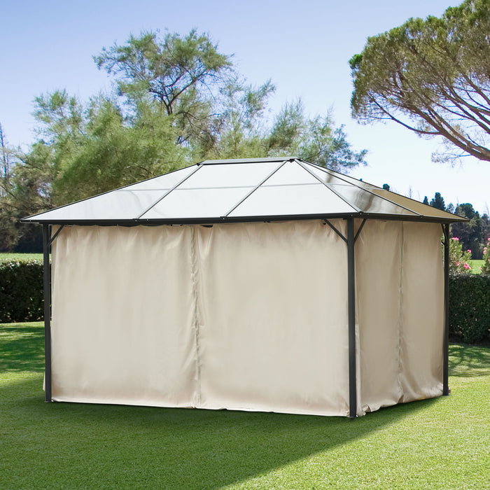 4-Pack Gazebo Privacy Sidewalls - Universal Fit for 3x4m Canopies and Pavilions, Beige Outdoor Shelter Curtains - Enhancing Privacy & Protection for Garden Events and Gatherings