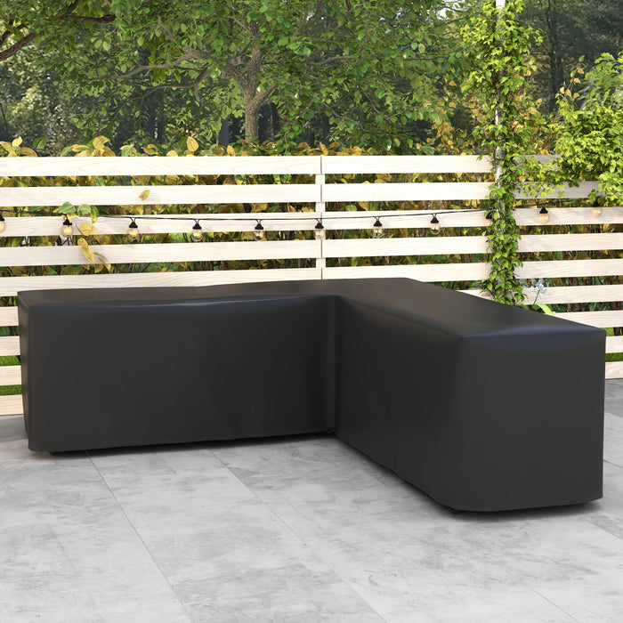 L-Shaped Protective Cover - 250x250cm Waterproof Outdoor Furniture Protector - Ideal for Garden Sofa and Patio Set