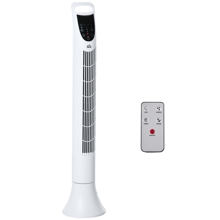 36'' Freestanding Tower Fan with LED Display - 3 Speed Settings, 70° Oscillation, 7.5-Hour Timer, Includes 5M Remote Control - Ideal for Cooling and Air Circulation in Large Rooms