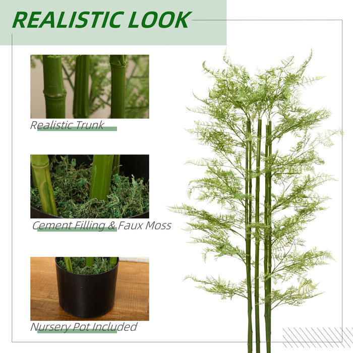 Asparagus Fern Artificial Tree in Pot - Lifelike Faux Indoor Outdoor Home Decoration, 155cm Tall - Ideal for Home or Office Decor and Greenery Enhancement