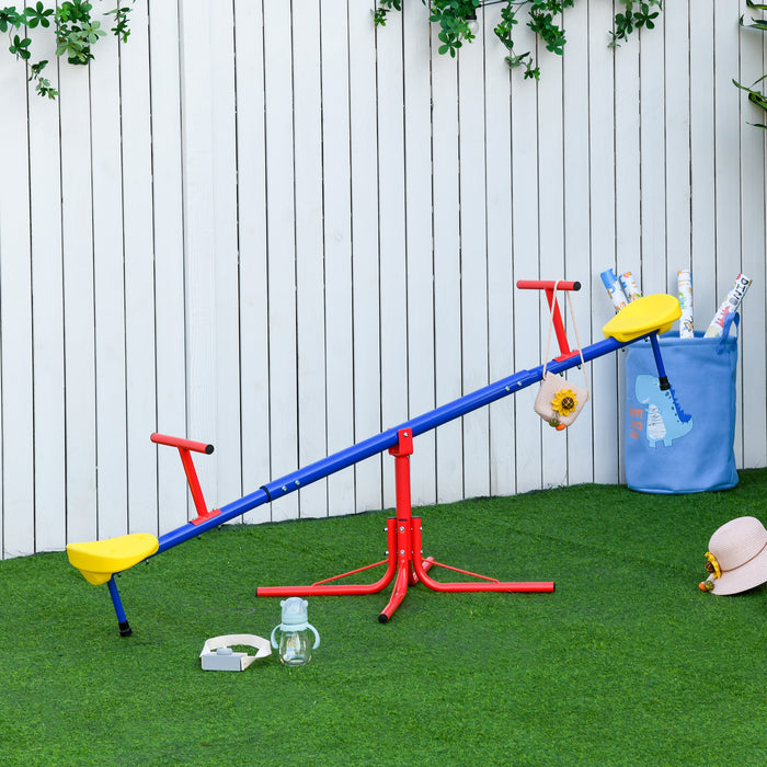 Rotating Seesaw for Kids - 360-Degree Metal Teeter Totter with Swivel Action - Fun Outdoor Play Equipment for Children