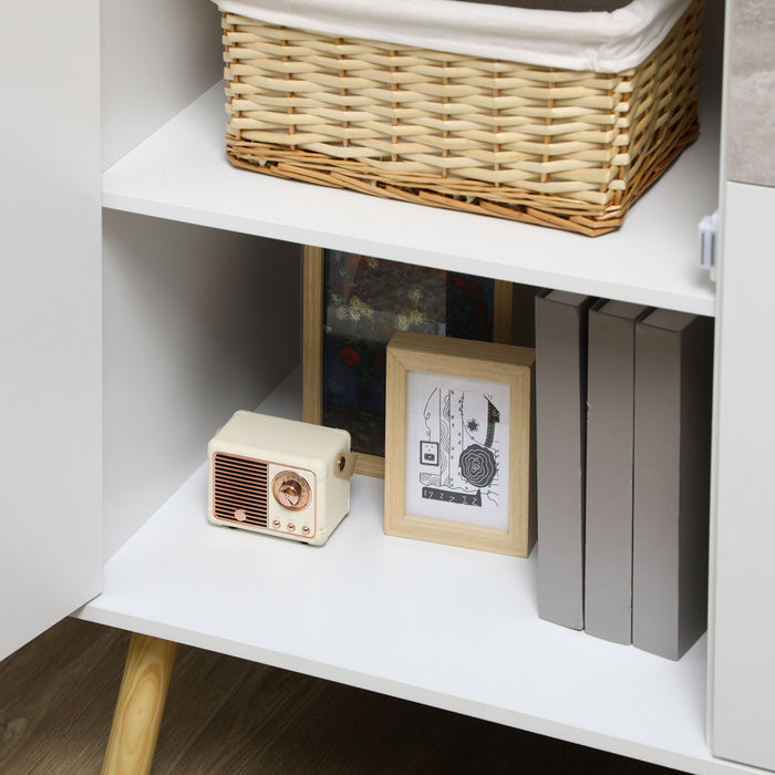 Modern Light Grey Sideboard - Storage Cabinet with Drawer & 2 Doors for Home Organization - Ideal for Bedroom, Living Room, or Hallway Spaces