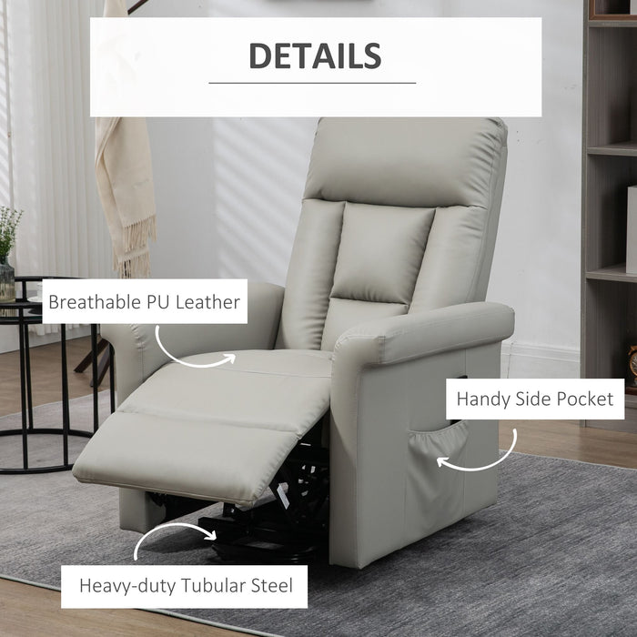 PU Leather Power Lift Recliner Chair - Elderly-Friendly Sofa with Remote Control and Side Pocket - Comfort Seating Solution for Seniors