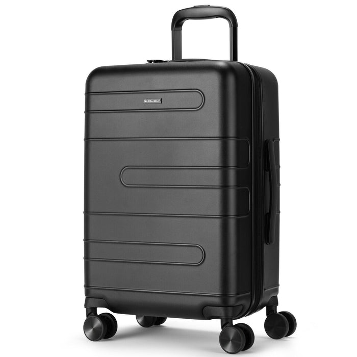 Travel Gear - Black Suitcase with 4 Spinner Double-Wheels and TSA Lock - Ideal for Secure and Convenient Travel