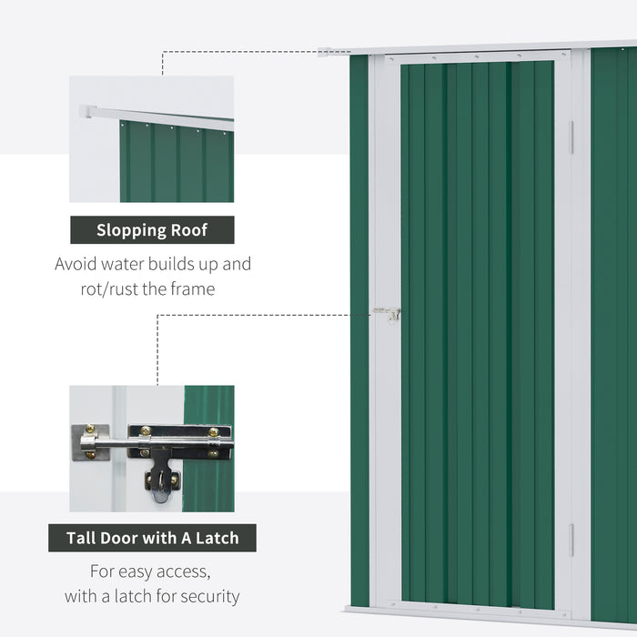 Steel Garden Shed 4.7ft x 2.8ft - Outdoor Equipment Storage with Sloped Roof and Latch Door, Weather-Resistant Finish - Ideal for Tools and Gardening Essentials Protection