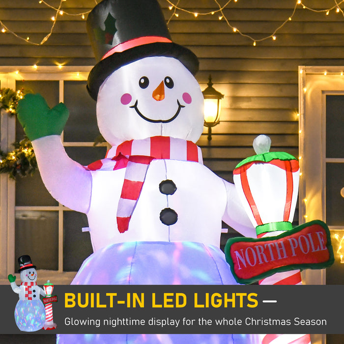 Inflatable Snowman with Street Lamp - 2.4m Festive Holiday Display, Illuminated for Home & Garden Decor - Ideal for Outdoor Parties and Lawn Ornaments