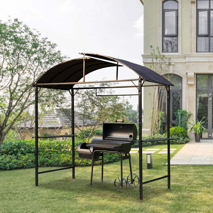 Metal Gazebo Marquee in Coffee Brown - Durable Outdoor Shelter for Events - Ideal for Garden Parties and Social Gatherings