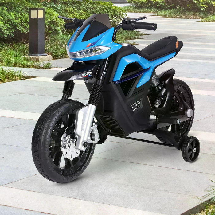 Kids Motorbike Scooter - 6V Electric Ride On with Brake Lights and Music - Ideal for Toddlers and Young Children