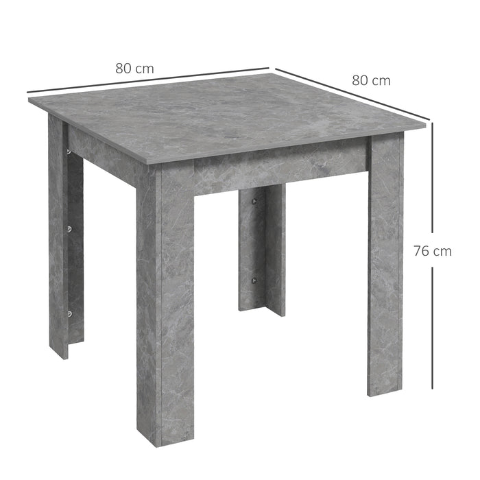 Modern Square Dining Table with Faux Cement Finish - Stylish Space-Saving Furniture for Dining Rooms - Ideal for Small Spaces and Cozy Dinners