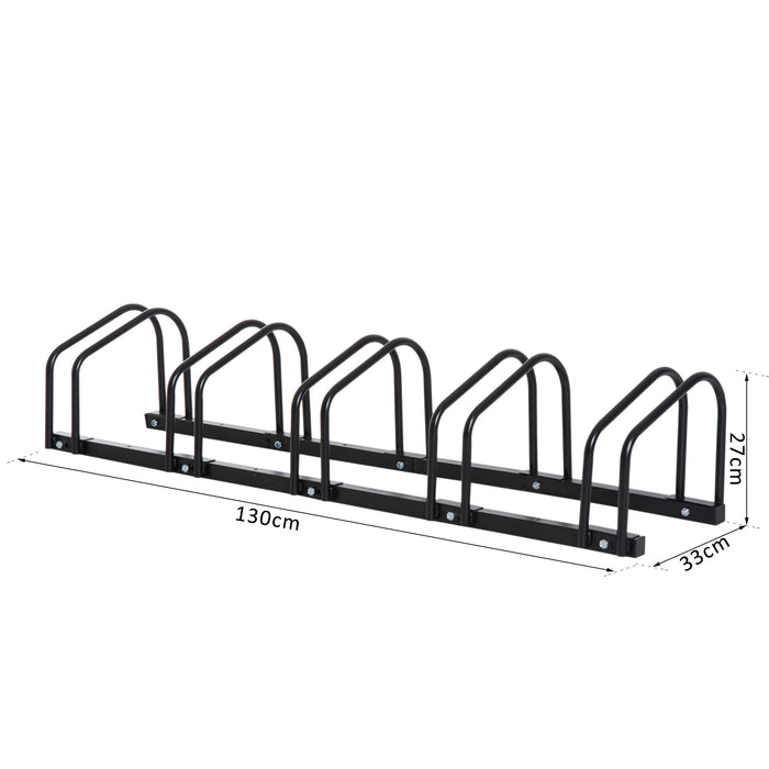 Heavy-Duty Bike Stand - 130x33x27cm Steel Bicycle Parking Rack in Black - Space-Saving Storage for Cyclists & Garages