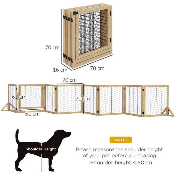 Foldable Wooden Pet Playpen with 8 Panels & Stability Feet - Ideal for House, Doorway & Stairs Barrier - Perfect for Small to Medium Dogs and Safe Home Environment