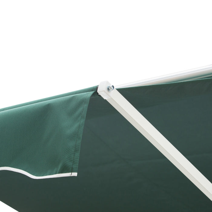 Adjustable Free-Standing Manual Awning - 2-Side Garden Canopy Shelter, 300 x 300 cm, Green/White - Ideal for Outdoor Entertainment & Sun Protection