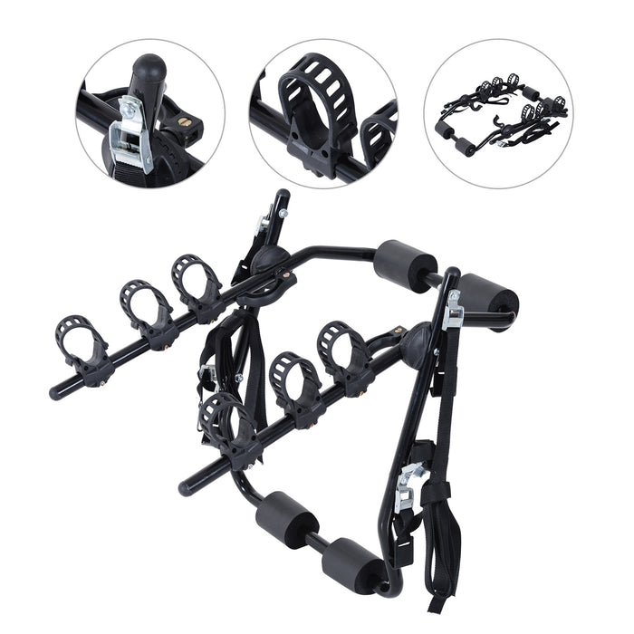 Bike Rack Carrier for 3 Bicycles - Durable Black Mount for Vehicle Transport - Ideal for Road Trip Enthusiasts and Outdoor Cyclists