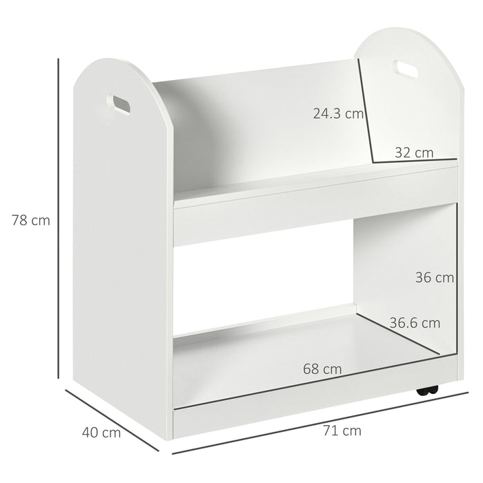 2-Tier Rolling Storage Shelves - Versatile Kitchen and Living Room Cart with Easy Mobility - Ideal for Home Organization and Space Efficiency