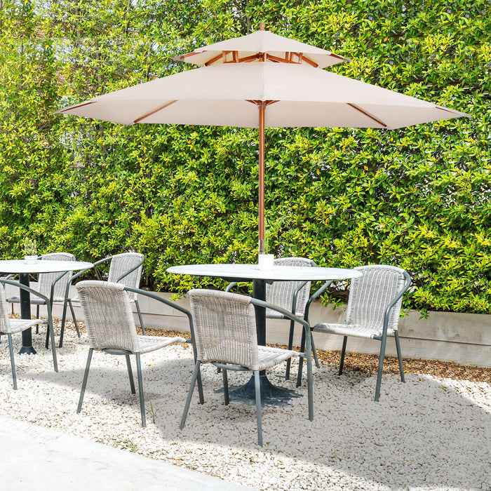 Beige Outdoor Patio Umbrella - Waterproof and UV Protection - Ideal for Garden, Deck, and Poolside Relaxation