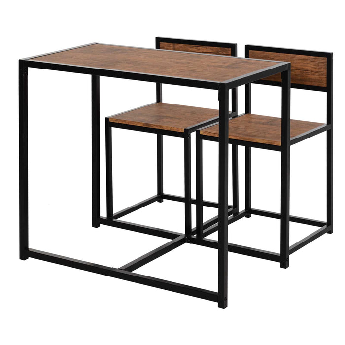 Industrial-Style 3-Piece Table & Stool Set - Sturdy Steel Frame with MDF Panels - Perfect for Living Room or Home Bar Spaces