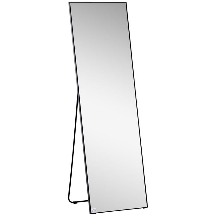 Full-Length Aluminum Alloy Framed Mirror - Versatile Floor Standing or Wall Hanging Design - Ideal for Bedroom & Living Room Decor Enhancements