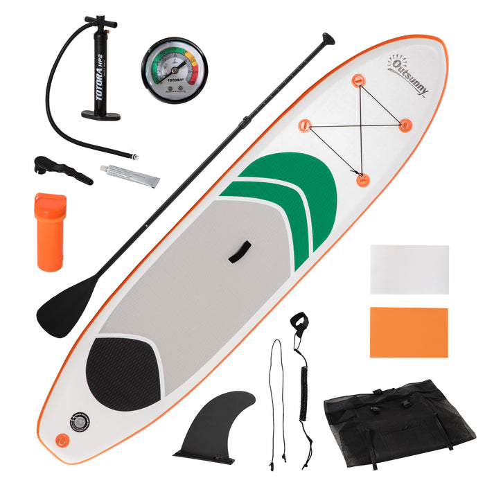 Inflatable Non-Slip SUP Board with Aluminium Paddle - 10'6" Long, 30" Wide, 6" Thick, Complete with ISUP Accessories - Perfect for Paddleboard Enthusiasts and Water Sport Adventures