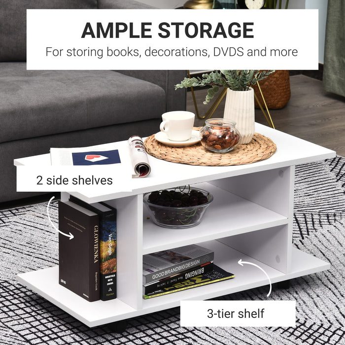 Modern White TV Stand with Storage Shelves - Elegant Media Console for Living Room - Ideal for Entertainment Setup and Organization