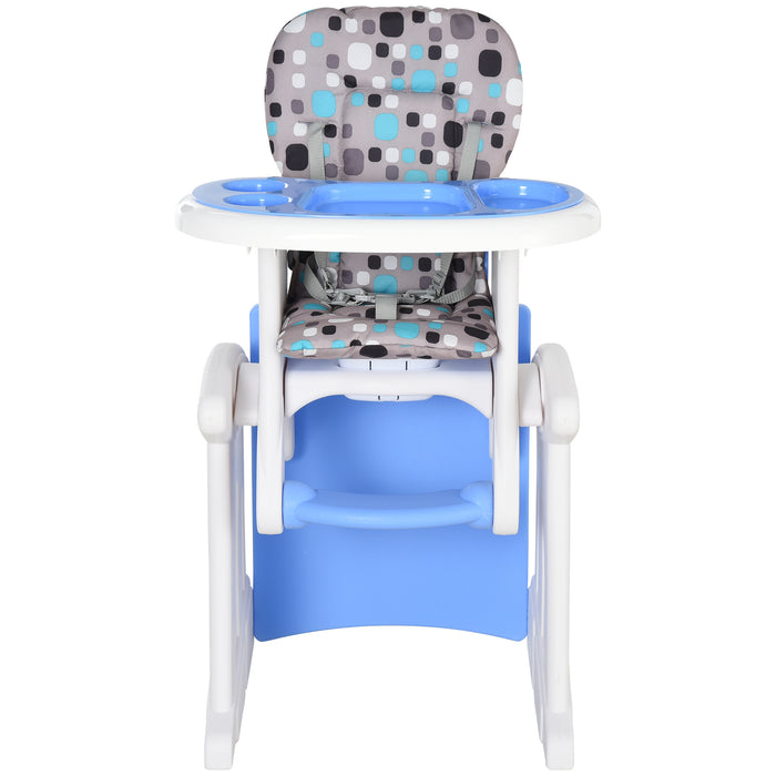 HDPE Baby Booster - 3-in-1 Convertible High Chair in Blue - Ideal for Feeding, Playtime, and Growing Toddlers