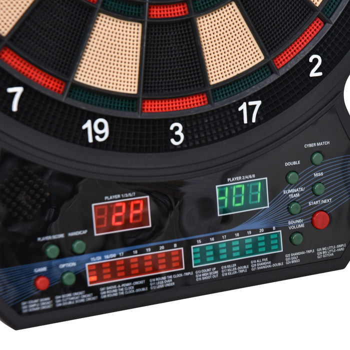 Electronic LED Dartboard with Scorekeeper - Accommodates Up to 8 Players with 27 Variations, Includes 12 Darts & 30 Tips - Ideal for Family Entertainment & Office Leisure Activities