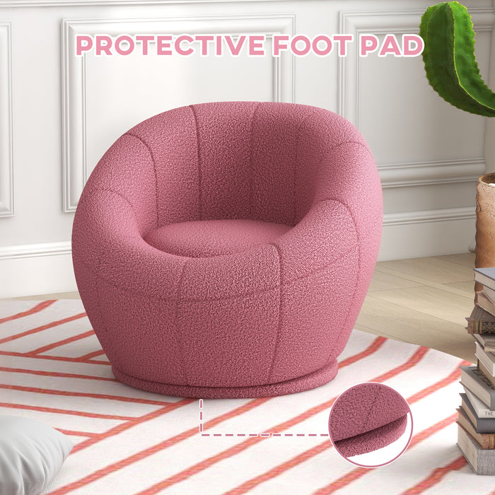 Swivel Upholstered Accent Chair - Modern Armchair for Living Room, Bedroom, Home Office - Comfy Pink Seating Solution for Stylish Decor