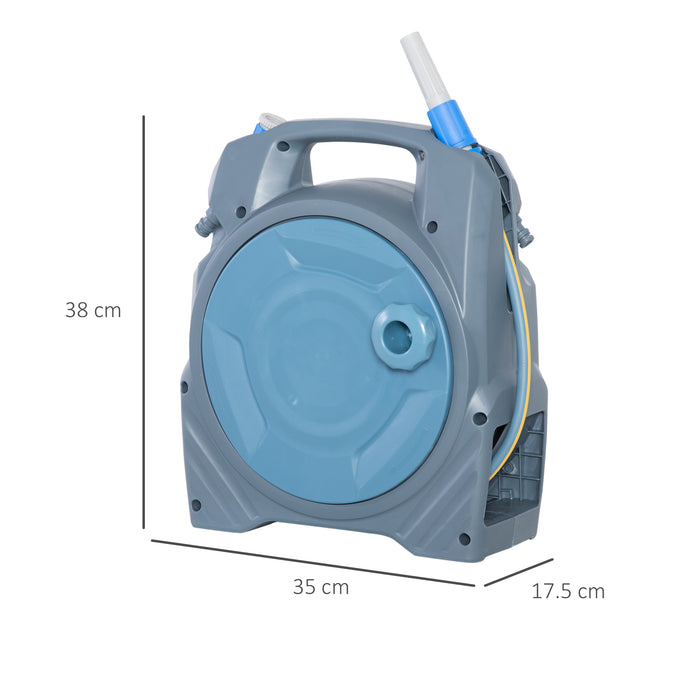 Retractable Garden Hose Reel - 20m Dual Hose with Easy Manual Rewind - Space-Saving and Lightweight Design for Outdoor Watering Needs