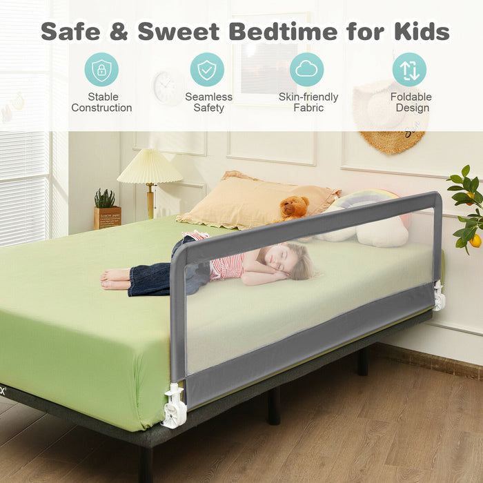 Universal - Folding Bed Rail with Safety Strap, Beige - Ideal for Ensuring Safety During Sleep