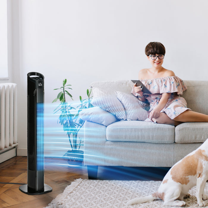 Tower Fan with Remote - 3-Speed, 3-Mode, 7.5-Hour Timer, 70° Oscillation, LED Control Panel - Ideal for Home Cooling and Comfort