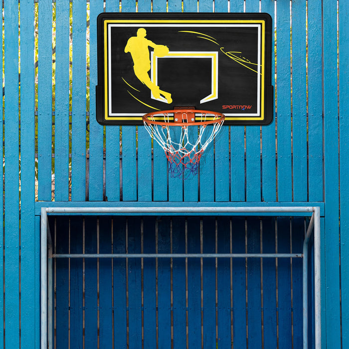 Wall-Mounted Mini Basketball System - Hoop with Backboard for Indoor & Outdoor Use - Perfect for Kids and Family Fun