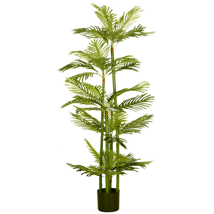 Tropical Palm Artificial Plant with Pot - Lifelike Indoor/Outdoor Faux Greenery Decor, 15x15x140 cm - Enhances Home and Office Spaces