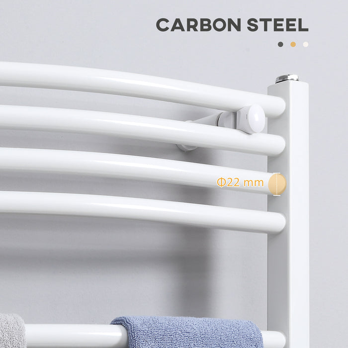 Hydronic Ladder Radiator Towel Warmer - Straight 600x1200mm Central Heating Bathroom Towel Rail - Cozy & Dry Towels for Home Comfort