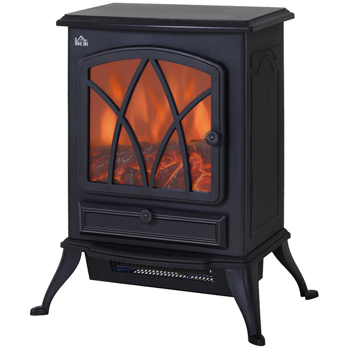 Electric Fireplace Heater with Fan - 2000W/1000W Free Standing Stove, Log Flame Effect, Dual Heat Settings - Ideal for Cozy Indoor Spaces and Home Warming