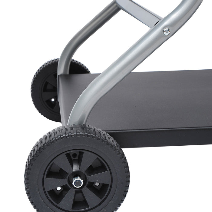 Charcoal Grill Trolley with Wheels - Portable Outdoor BBQ Station - Ideal for Backyard Cookouts and Picnics