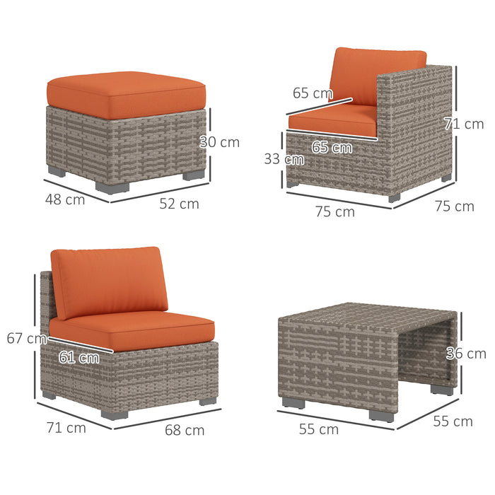 8 Piece Rattan Outdoor Lounge Set - Sofa, Footstools, Coffee Table Combo for Patio - Ideal for Entertaining and Relaxation