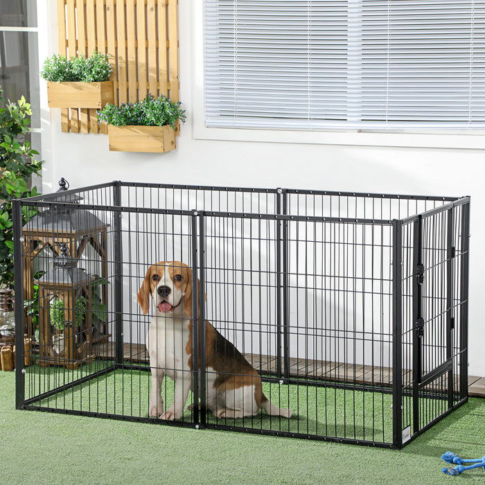 Heavy Duty 6-Panel Pet Playpen 82.5-150 cm x 81 cm - Adjustable Exercise Enclosure for Dogs - Ideal for Small to Medium Breeds