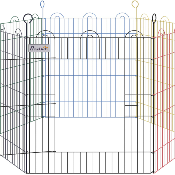 Pet Playpen Hexagon Enclosure - Durable Metal Dog and Puppy Crate with Exercise Fence and Door - Ideal for Indoor & Outdoor Pet Safety