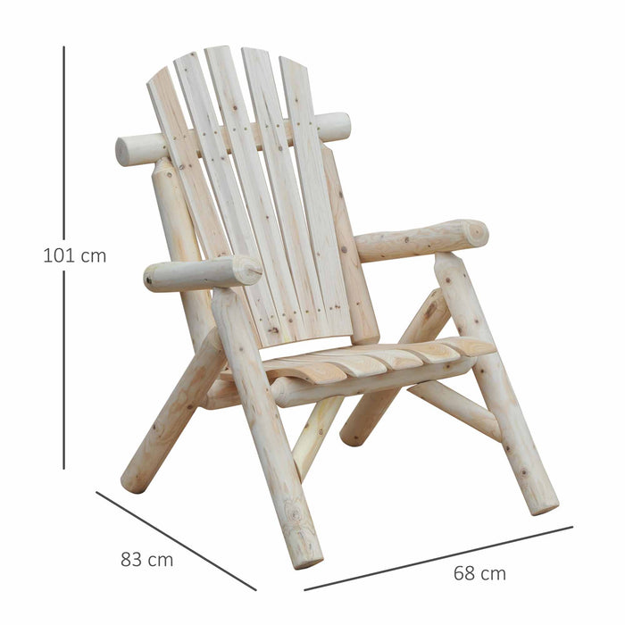 Fir Wood Adirondack Chair - Weather-Resistant Outdoor Patio & Deck Lounge Furniture - Ideal for Backyard Comfort and Relaxation