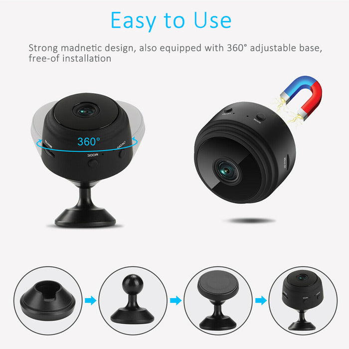 Mini Caméra Spy - Caméra de Sécurité Wifi Portable - 1080P