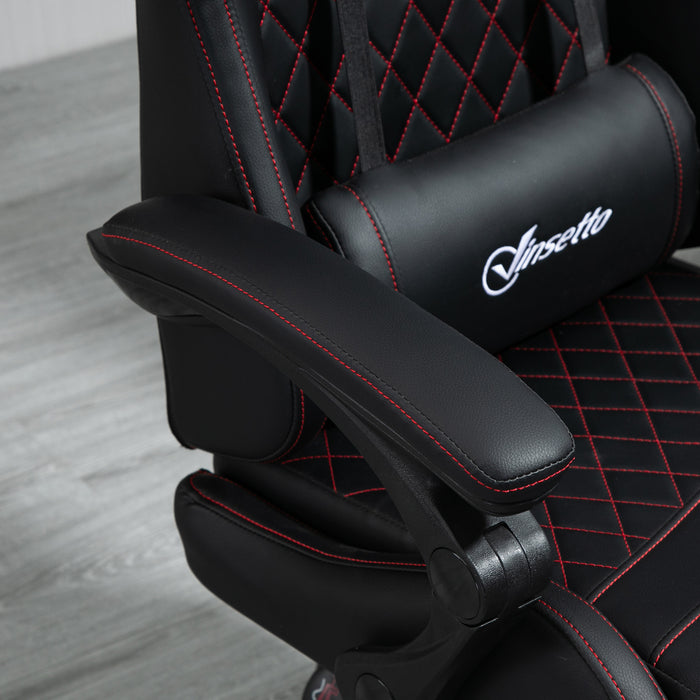 Ergonomic Racing-Style Office Chair - Swivel Wheels, Footrest, Reclining Faux Leather Design - Ideal Desk Chair for Gamers and Home Office Comfort