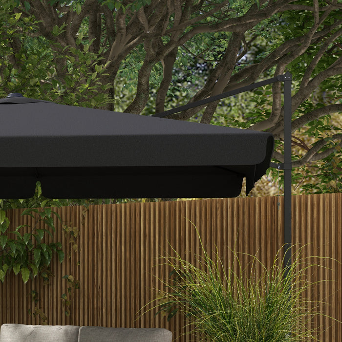 Cantilever Roma Parasol - Aluminium Square Patio Umbrella with Crank Handle, Hanging Garden Design, and Tilt Feature - Ideal Sun Shade for Outdoor Relaxation