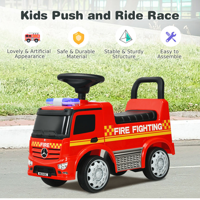 Mercedes Benz Licensed Kid's Push Car - Ride On Firefighter Model - Designed for Adventure-Seeking Children