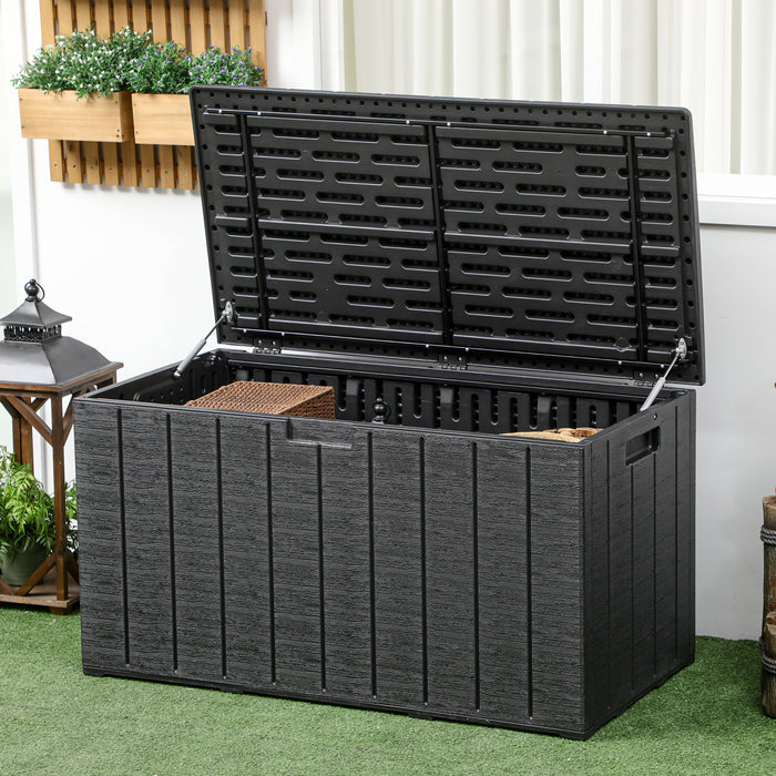 Extra-Large 336L Outdoor Storage Box - Water-Resistant Double-Wall Plastic Container for Garden Furniture - Spacious Organizer for Gardening Supplies, Tools, and Equipment