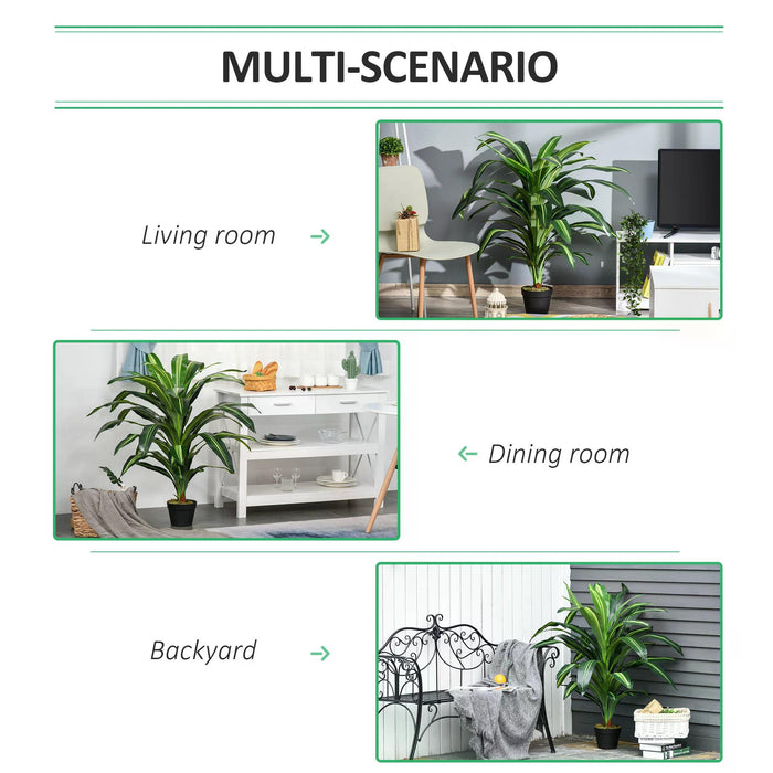 Artificial Dracaena Tree 110cm/3.6FT Faux - 40 Lush Leaves in a Nursery Pot, Ideal for Home & Office - Enhance Your Indoor/Outdoor Space with Tropical Elegance