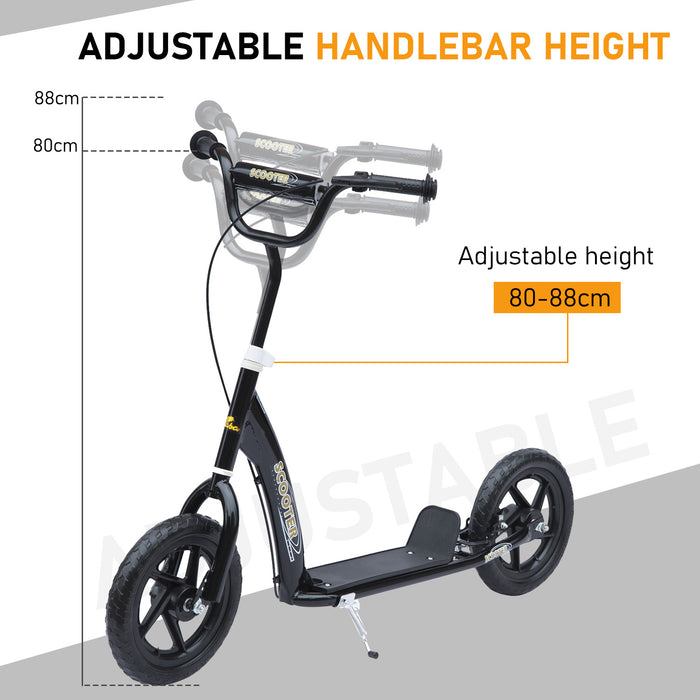 12" Tyres Scooter - Black Compact City Ride - Perfect for Urban Commuters and Quick Trips